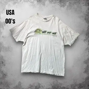 90s USA제 Hanes 빈티지 애니멀 프린트 비피 티셔츠