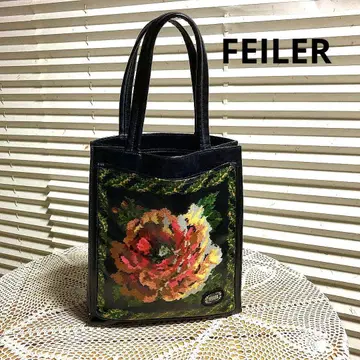 거의 새 상품! FEILER (페이러) 모란꽃 무늬 비닐 토트백