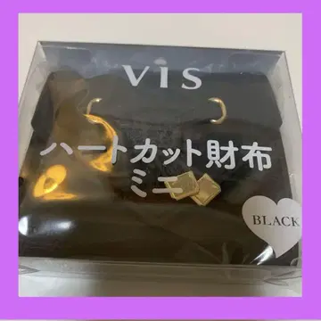 VIS 하트 컷 지갑 미니 블랙