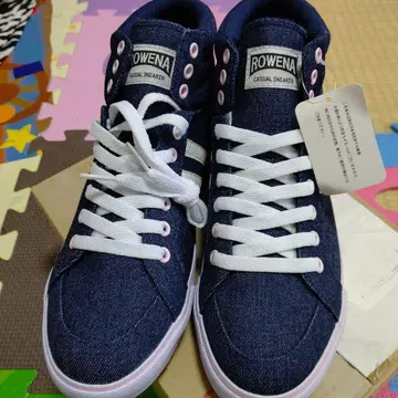 데님 하이컷 스니커즈 사이즈 24.5cm