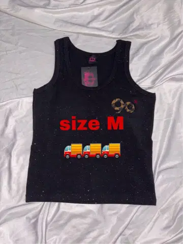 9090 girl OG 로고 글리터 탱크탑 sz M