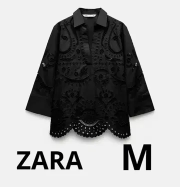 ZARA 자라 새상품 자수 포플린 셔츠