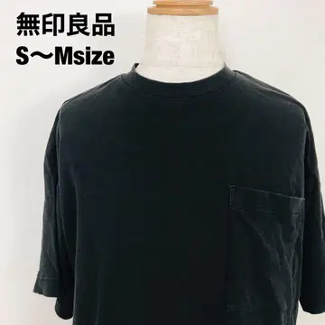 무인양품 반팔 티셔츠 포켓 부착 블랙 작은 사이즈 F7