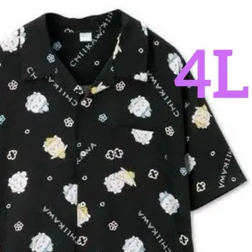 치이카와 하치와레 토끼 알로하 셔츠 반팔 남성용 빅 사이즈 4L