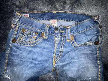 TRUE RELIGION 데미지 가공 진 데님 팬츠 usa