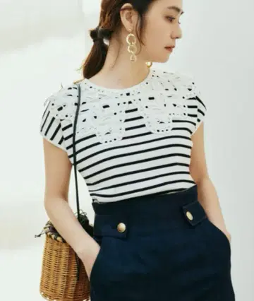 Mystrada 보더 컷워크 레이스 옷깃 탈착식 옷깃