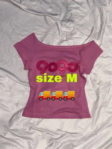OG Logo Off Shoulder Glitter Tee M