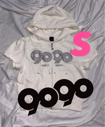 9090 girl OG 로고 글리터 하프 지퍼 후드 티