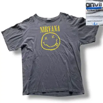 NIRVANA 스마일리 프린트 티셔츠 size L