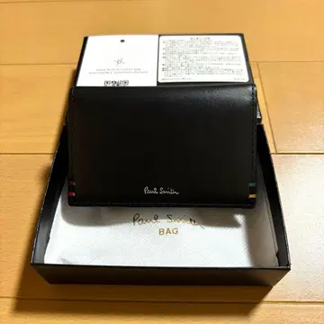 폴스미스 명함지갑 현행 모델 미사용 새상품 하이라이트 스티치 블랙