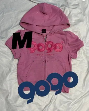 9090 girl OG 로고 글리터 지퍼 후드 티셔츠