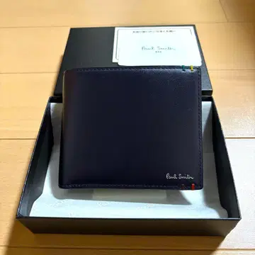 폴스미스 현행 모델 하이라이트 스티치 접이식 지갑 컨디션 최상 네이비