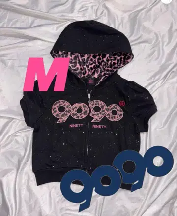 9090 girl OG 로고 글리터 지퍼 후드 티셔츠