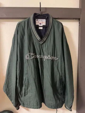 챔피온 90s 다크 그린 나일론 자켓 L