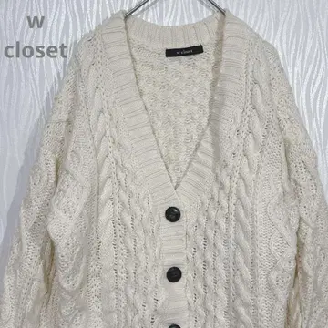 더블 클로젯 니트 가디건 아이보리 헐렁한 니트