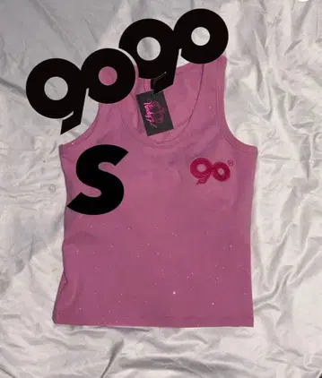 9090 girl OG 로고 글리터 탱크탑