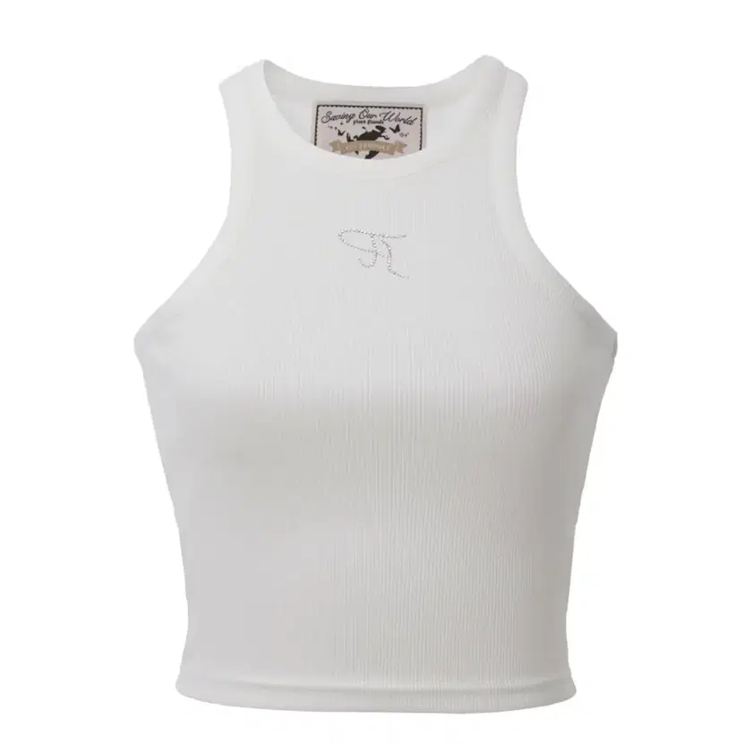 Tシャツ・カットソー threetimes Jewel cross back tank top THREETIMES | 쓰리타임즈 Threetimes Jewel Tank Top Crop White