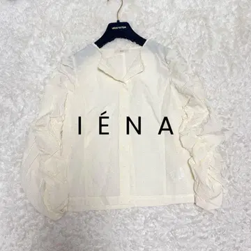 24년 새상품급 IENA 도트 타프타 셔링 블라우스 퍼프 슬리브 이에나