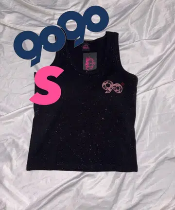 9090 girl OG 로고 글리터 탱크탑