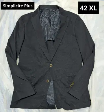 심플리시테 플러스 백 오픈 네이비 코튼 혼방 테일러드 자켓 42 XL