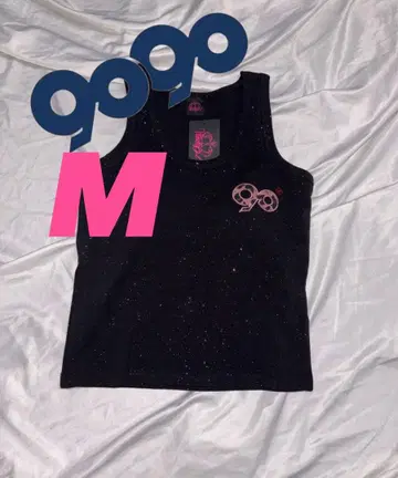 9090 girl OG 로고 글리터 탱크탑