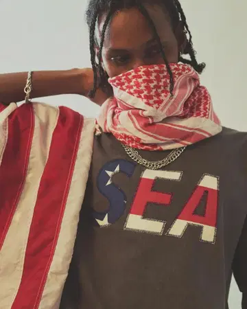 WINDANDSEA의 티셔츠 SIGNATURE USA SEA TEE