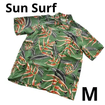 SUN SURF 선 서핑 알로하 셔츠 M 그린