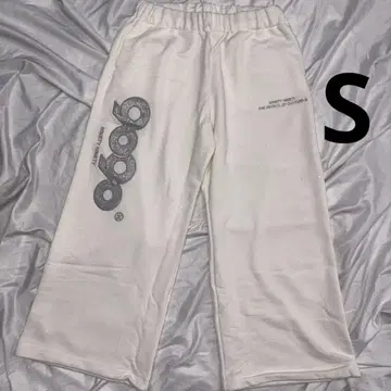 9090 girl OG 로고 글리터 스웨트 팬츠 화이트