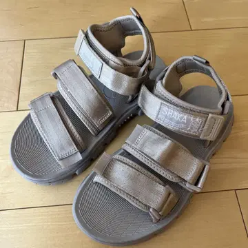 SHAKA 샤카 샌들 카키 베이지 24cm 토끼 온라인 통굽