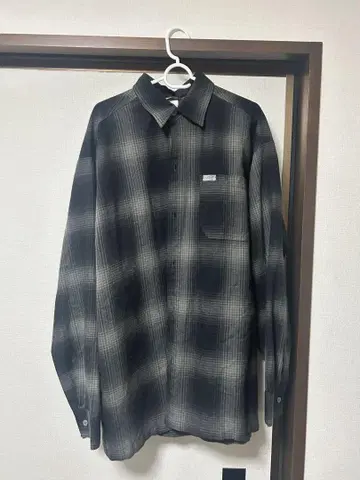 Caltop 칼탑 블랙 그레이 체크 플란넬 셔츠