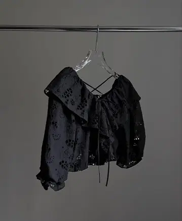 [구하기 어려움] MECRE 코튼 레이스 볼레로 BLACK
