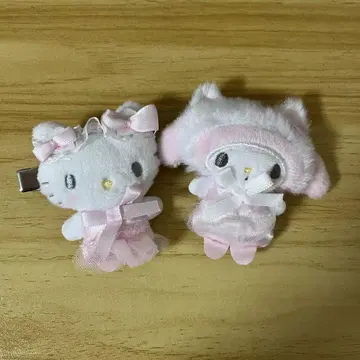 산리오 화이트 고양이 발레리나 시크릿 헤어 클립 마이멜로디 헬로키티