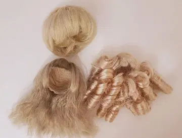 커스텀 인형용 금발 가발 3개 세트