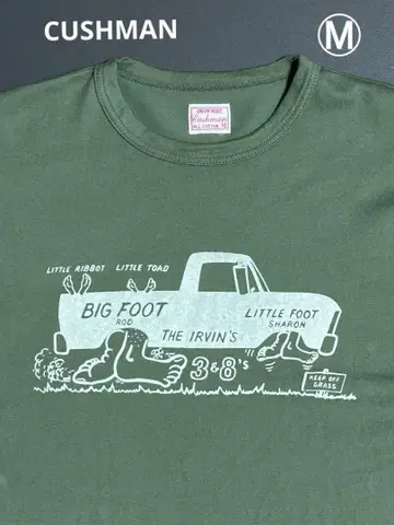 CUSHMAN 쿠시맨 티셔츠 BIGFOOT 그린 M 시착 새상품급