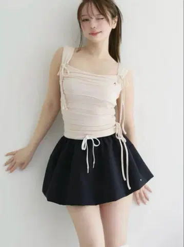 andmary Lotta baby ribbon tops 핑크