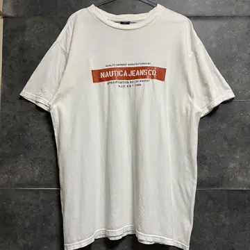 90s nautica 노티카 프론트 로고 프린트 티셔츠 L 구제 의류