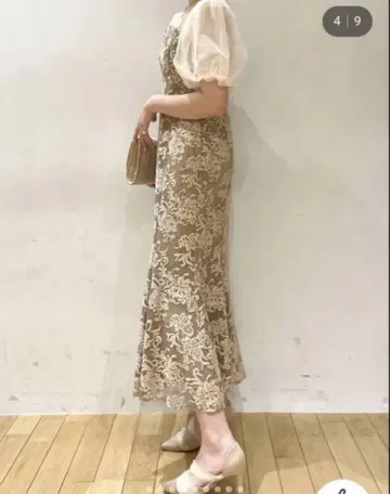 <새상품급> LAGUNAMOON LADY 플라워 자카드 레이스 원피스 S