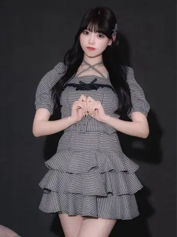 pium 티어드 프릴 미니 원피스