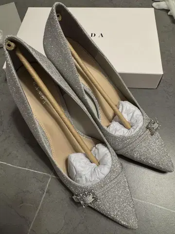 실버 글리터 하이힐 8cm