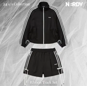 NERDY 리본 저리 셋업 블랙