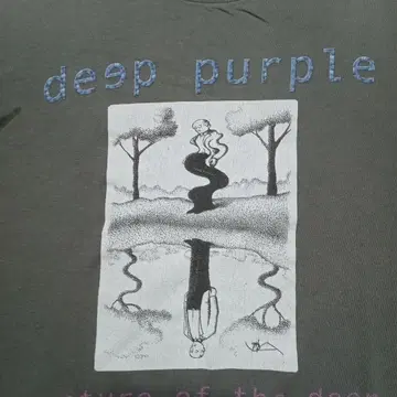 deep purple 아트 프린트 투어 티셔츠 L 사이즈