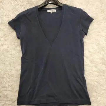 매디슨 블루 최근 모델 반팔 티셔츠 V넥 탑 네이비 0