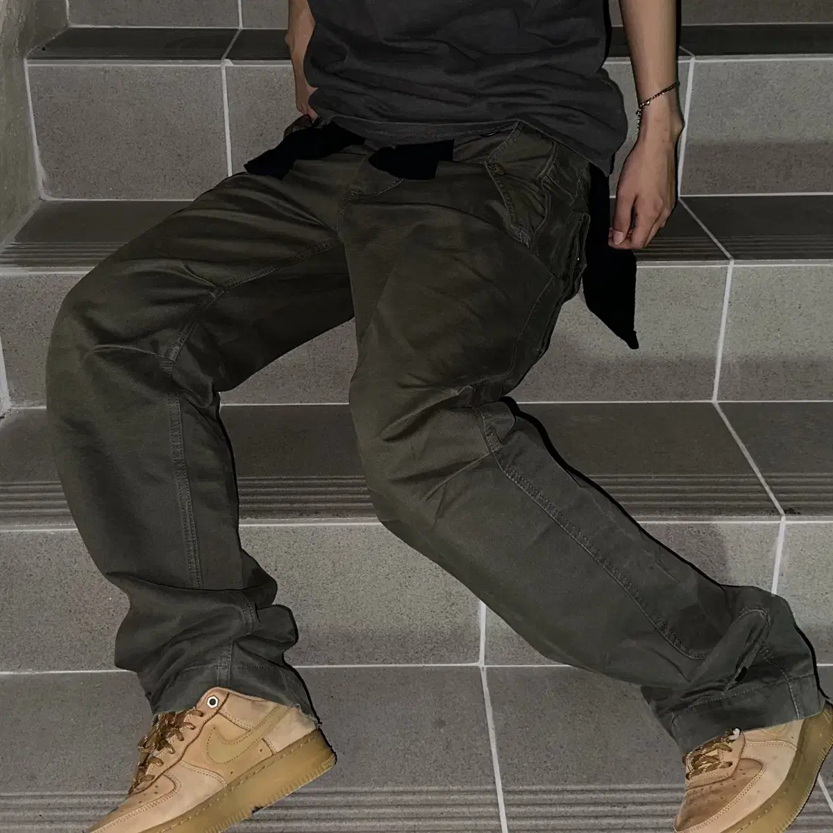 DIESEL ディーゼル ワイドパンツ  スリット加工 ブラック W26 DIESEL/sweat wide pants/black/ladies/ディーゼル/スウェット