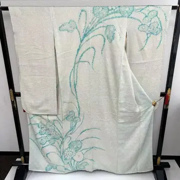총 짜기 2척 소매 부착 순수 실크 사슴 짜기 디자인 기모노 T-7848