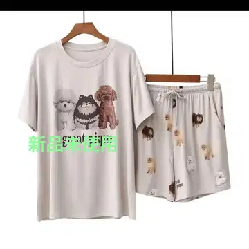 강아지 패턴 룸웨어 미사용 새상품 프리 사이즈