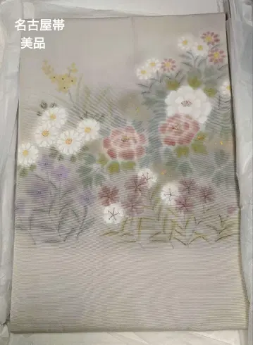 새상품급 나고야 오비 꽃무늬 금박