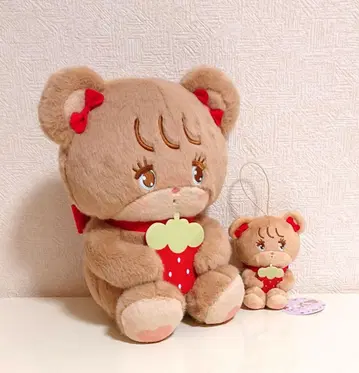 mikko 딸기 마스코트 딸기 BIG 봉제 인형 라떼 2종 세트