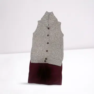 URBAN RESEARCH 그레이 니트 베스트 버건디 스커트 세트