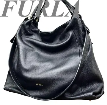 새상품급 FURLA 가죽 주름 가죽 블랙 2way 토트백 숄더 백