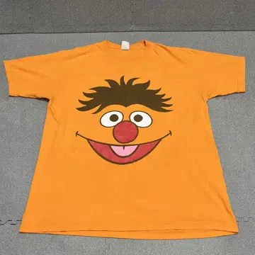 1062 2000s SESAME 어니 특대형 페이스 프린트 XL 오렌지
